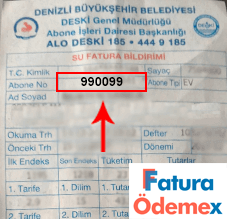 deski denizli su fatura örneği